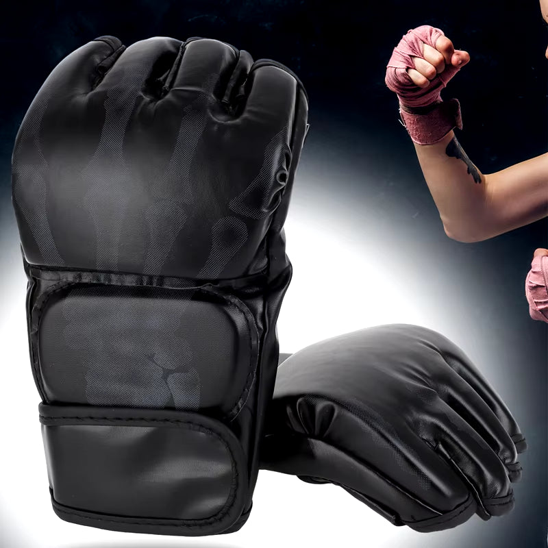 Half Fingers MMA Fighting Gloves Comfortable Easy to Use Durable Sturdy Breathability Boxing Gloves for Men